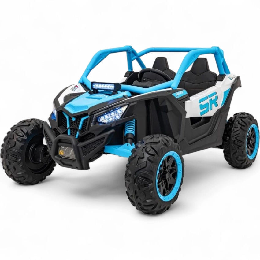 Carro Elétrico para Criança MAVERICK STYLE RR 4x4 24v Azul c/ RODAS DE BORRACHA & ASSENTO EM PELE