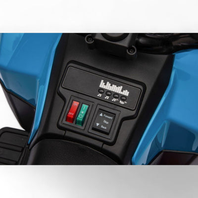 Mini Moto 4 Elétrica para Crianças LITTLE EXPLORER 6v Azul c/ RODAS DE BORRACHA