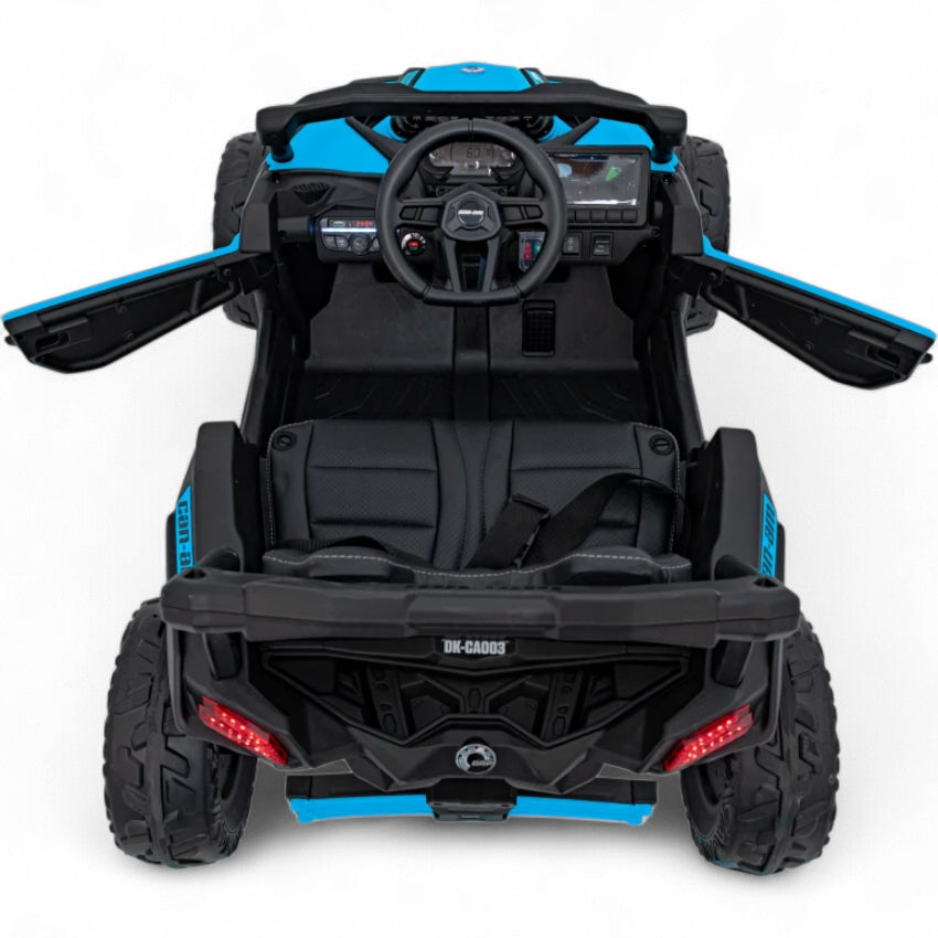 Carro Elétrico para Criança CAN-AM MAVERICK 4x4 24v Azul c/ RODAS DE BORRACHA & ASSENTO EM PELE