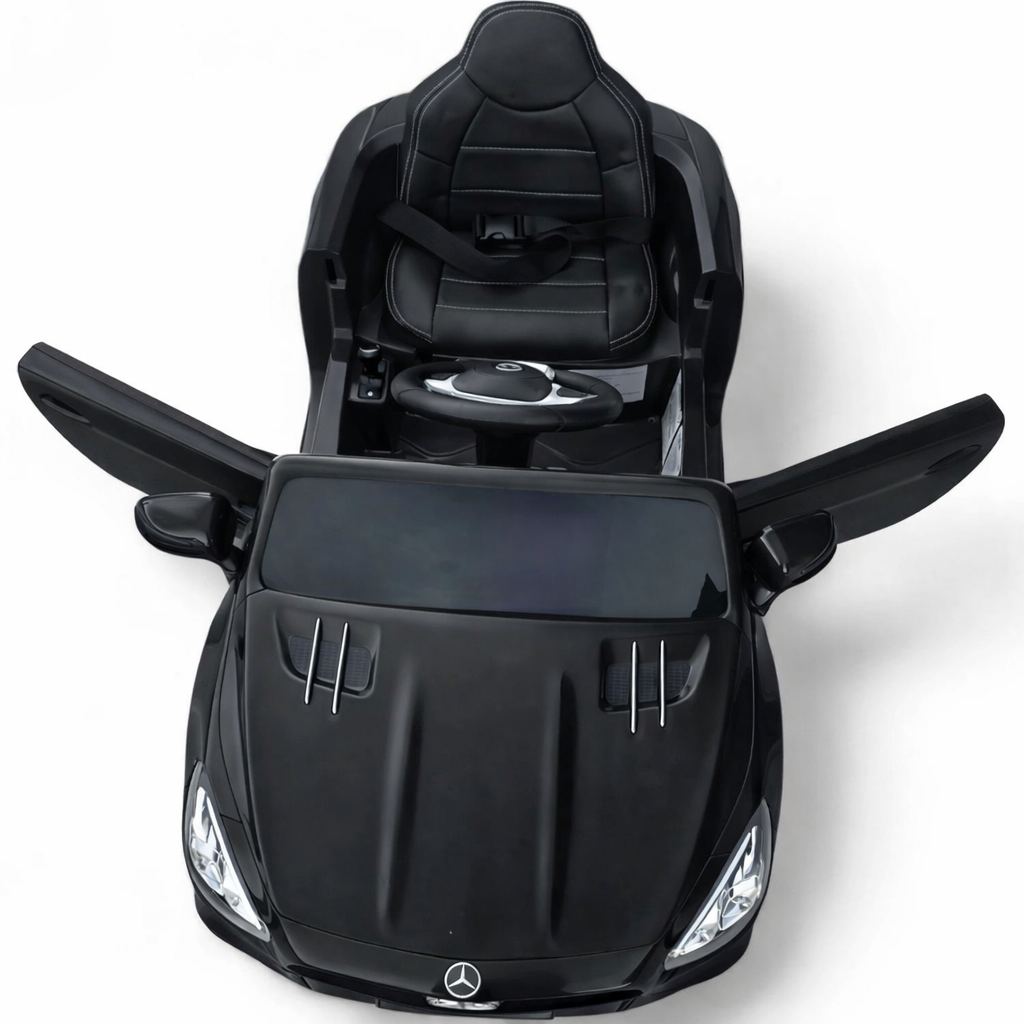 Carro Elétrico para Criança MERCEDES SL500 12V Preto c/ RODAS DE BORRACHA & ASSENTO EM PELE