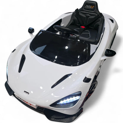 Carro Elétrico para Criança McLaren 12v Branco c/ RODAS DE BORRACHA & ASSENTO EM PELE