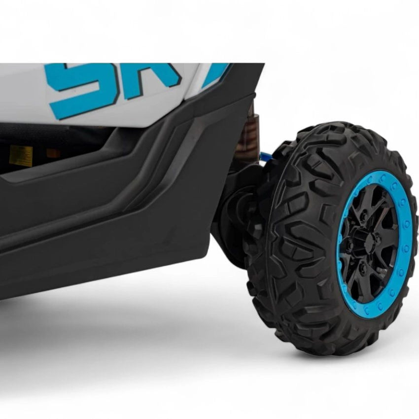 Carro Elétrico para Criança MAVERICK STYLE RR 4x4 24v Azul c/ RODAS DE BORRACHA & ASSENTO EM PELE