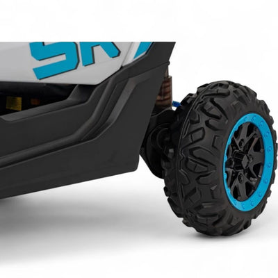 Carro Elétrico para Criança MAVERICK STYLE RR 4x4 24v Azul c/ RODAS DE BORRACHA & ASSENTO EM PELE