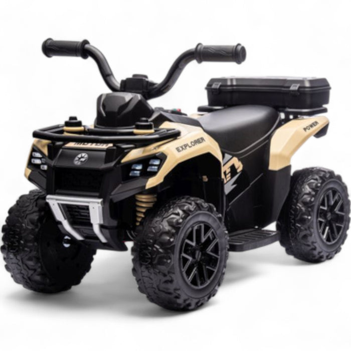 Mini Moto 4 Elétrica para Crianças LITTLE EXPLORER 6v Khaki c/ RODAS DE BORRACHA