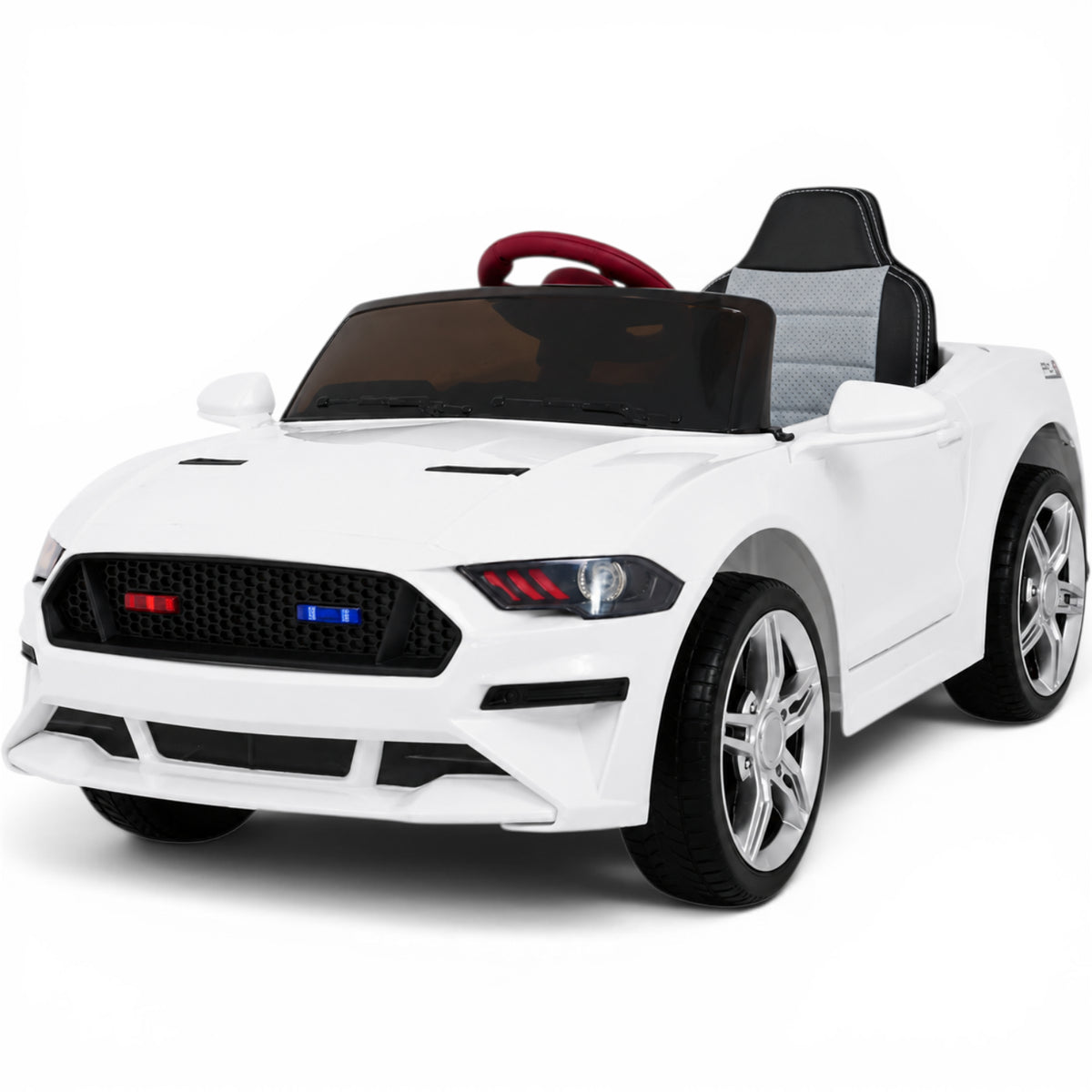 Carro Elétrico para Criança GT Style Branco 12v c/ RODAS DE BORRACHA & ASSENTO EM PELE ECOLÓGICA