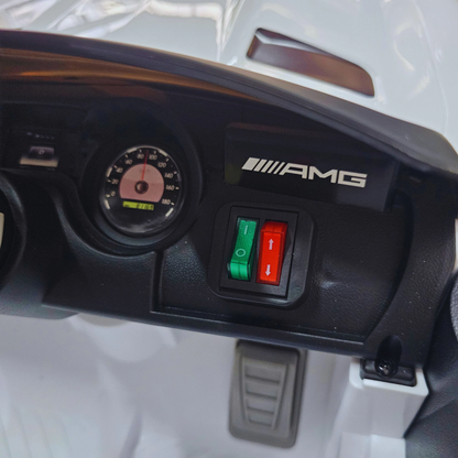 Carro Elétrico para Criança MERCEDES GTR MINI 12v BATERIA DE LITIO Branco c/ RODAS DE BORRACHA & ASSENTO EM PELE