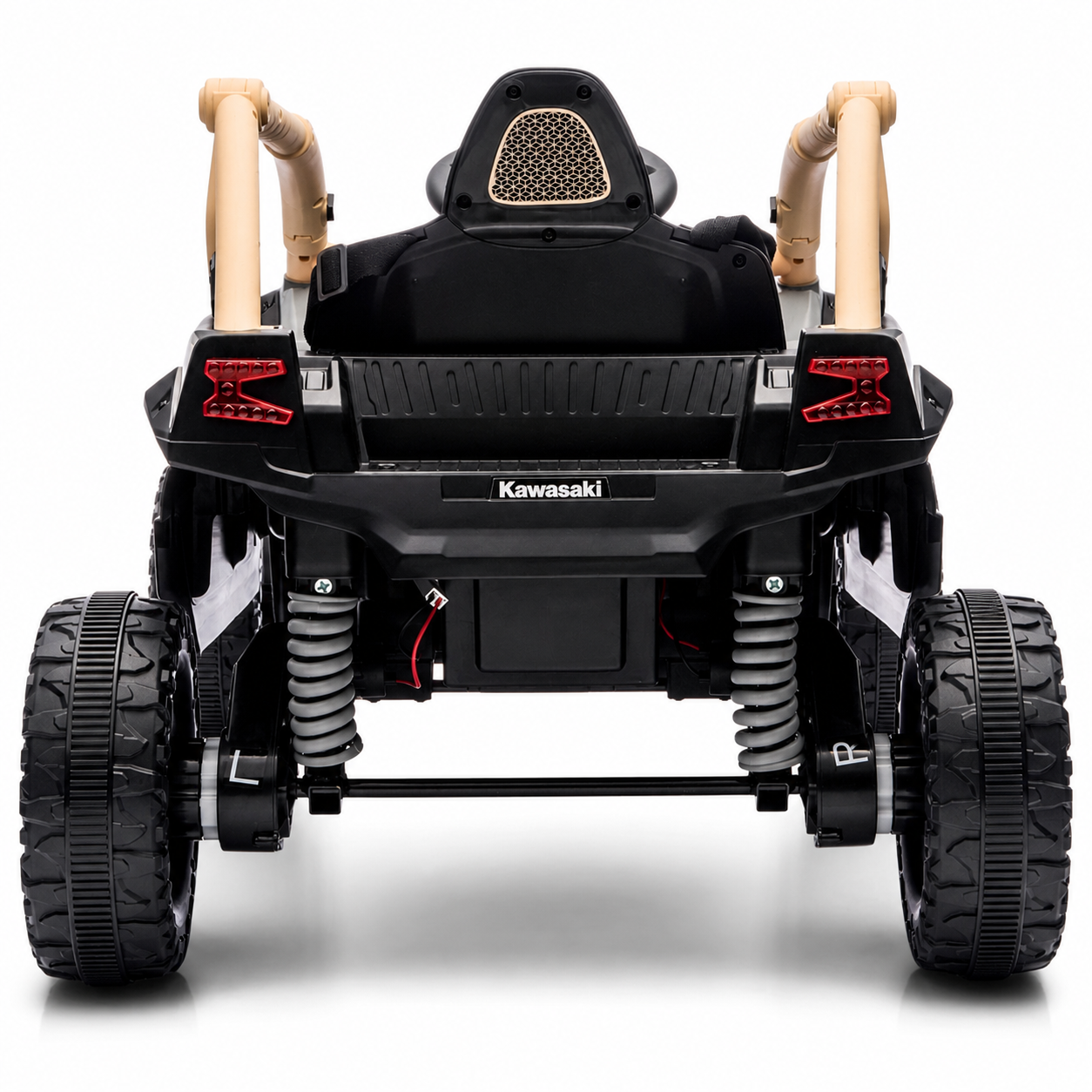 Carro Elétrico para Criança Buggy KAWASAKI 4x4 12v BATERIA DE LITIO Khaki c/ RODAS DE BORRACHA & ASSENTO EM PELE