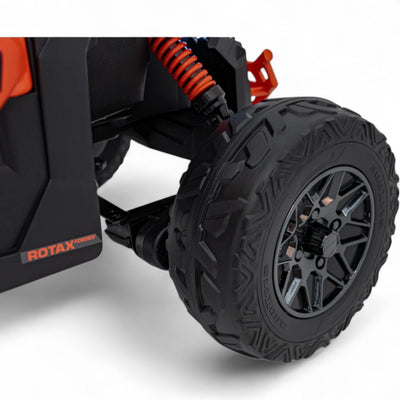 Carro Elétrico para Criança CAN-AM MAVERICK 4x4 24v Laranja c/ RODAS DE BORRACHA & ASSENTO EM PELE