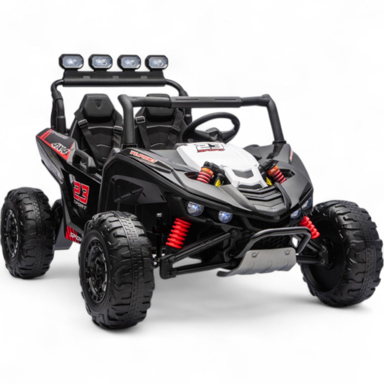 Carro Elétrico para Criança BUGGY TURBO SPORT 4x4 24v Preto c/ RODAS DE BORRACHA & ASSENTO EM PELE