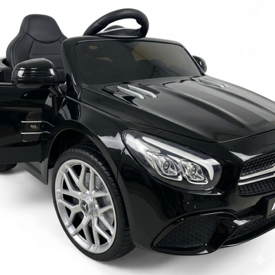 Carro Elétrico para Criança MERCEDES SL500 12V Preto c/ RODAS DE BORRACHA & ASSENTO EM PELE