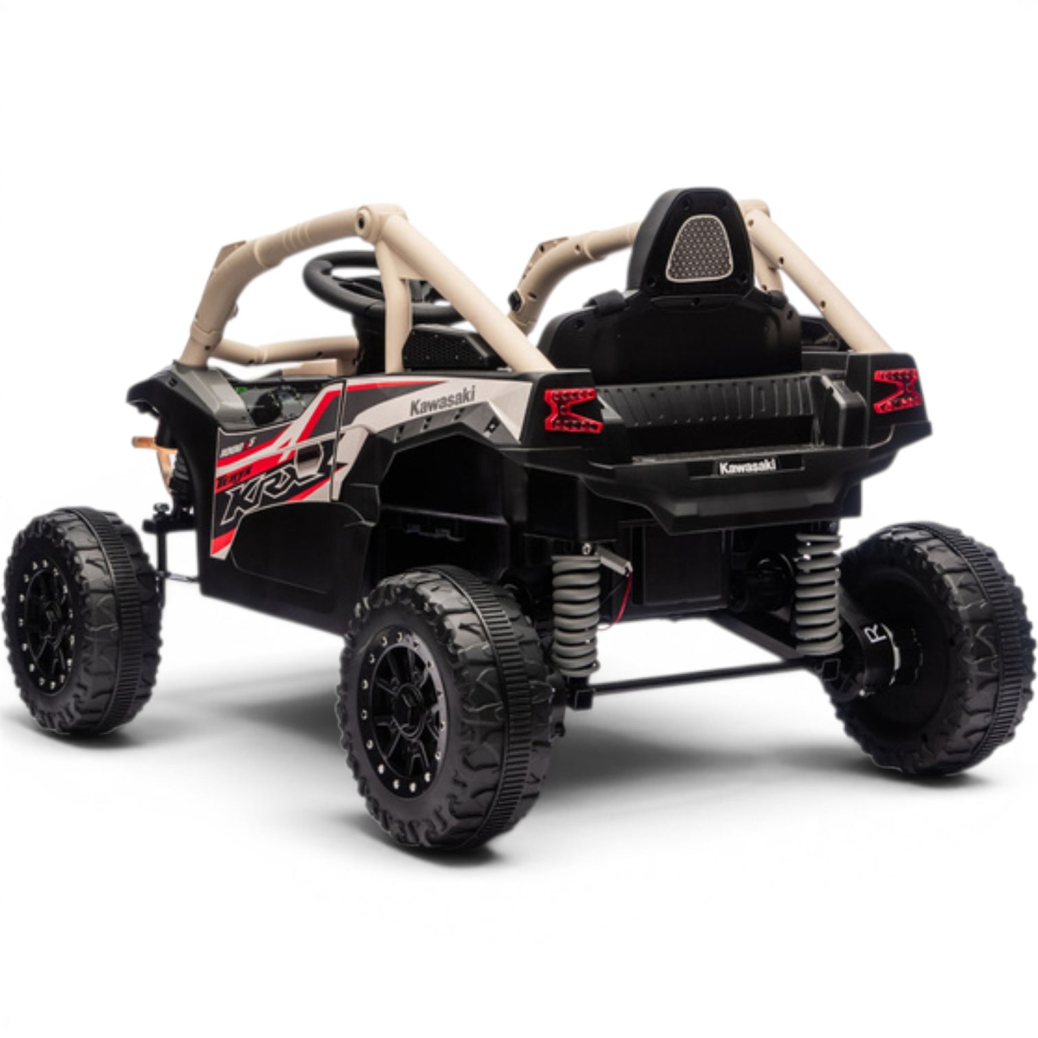 Carro Elétrico para criança KAWASAKI 24V Khaki c/ RODAS DE BORRACHA & ASSENTO EM PELE