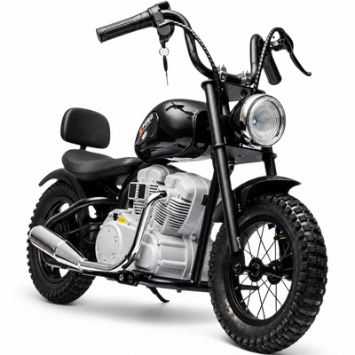 Mota Elétrica para Criança MINI REBEL 36v Preta c/ RODAS PNEUMÁTICAS E ASSENTO EM PELE