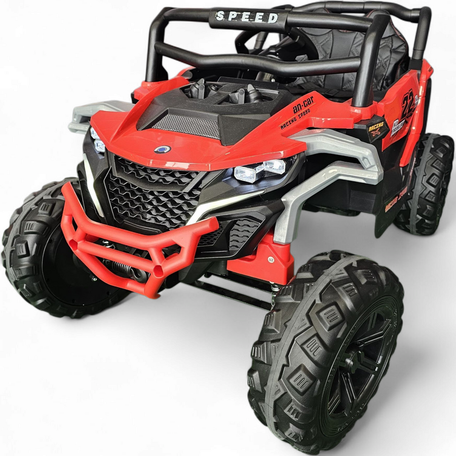 Carro Elétrico para Criança Buggy Speed Vermelho 4x4 12v c/ RODAS DE BORRACHA & ASSENTO EM PELE ECOLÓGICA