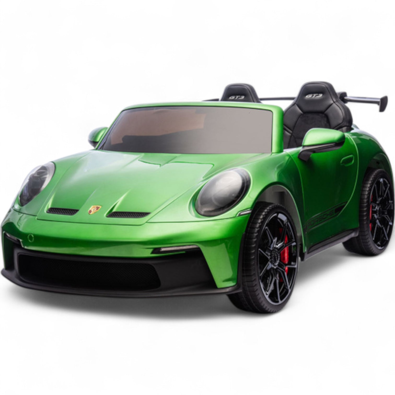 Carro Elétrico para Criança PORSCHE 911 GT3 24v 4x4 XXL Verde Metalizado c/ MP4, RODAS DE BORRACHA & ASSENTO EM PELE E VELUDO