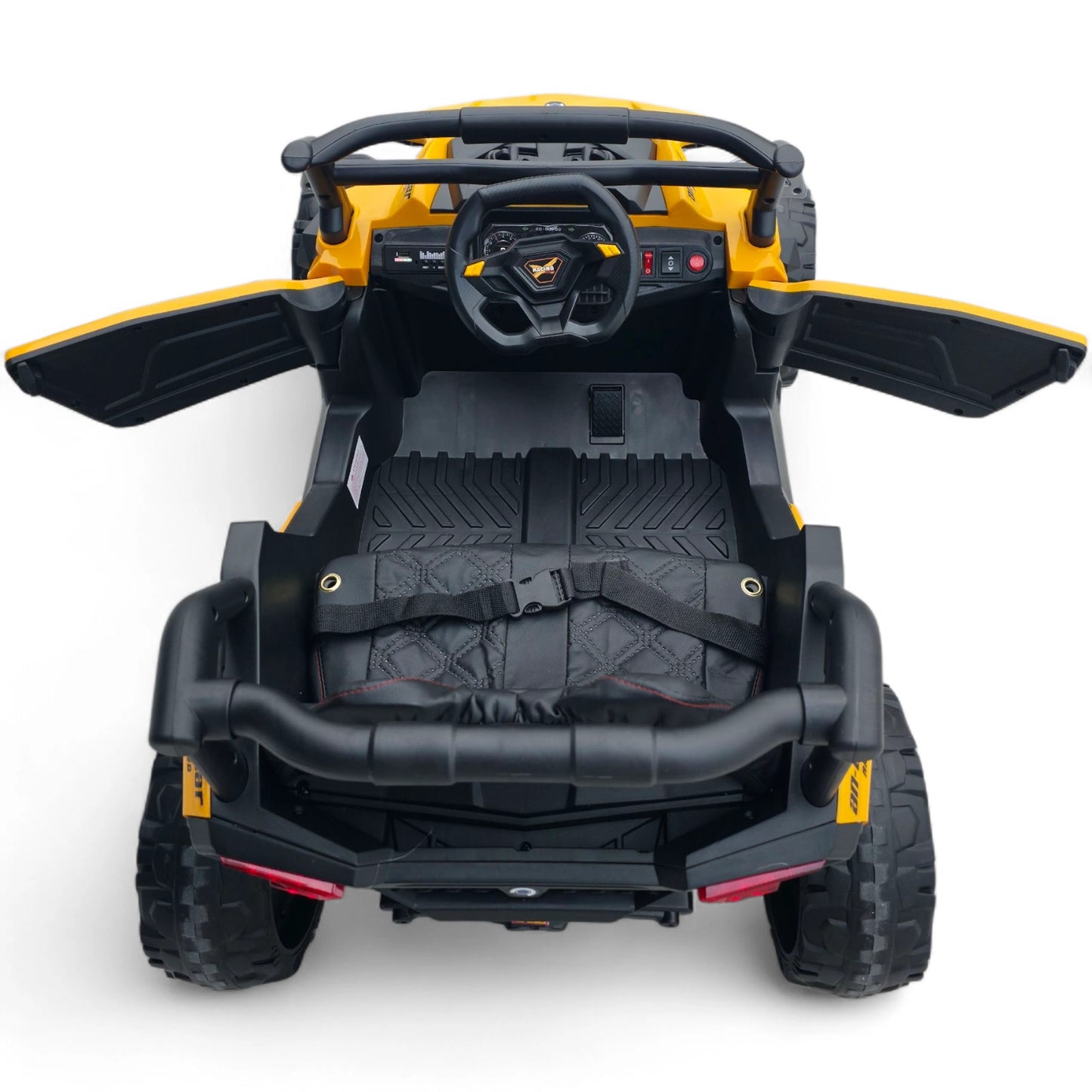 Carro Elétrico para Criança Buggy Speed Amarelo 4x4 12v c/ RODAS DE BORRACHA & ASSENTO EM PELE