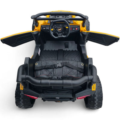 Carro Elétrico para Criança Buggy Speed Amarelo 4x4 12v c/ RODAS DE BORRACHA & ASSENTO EM PELE
