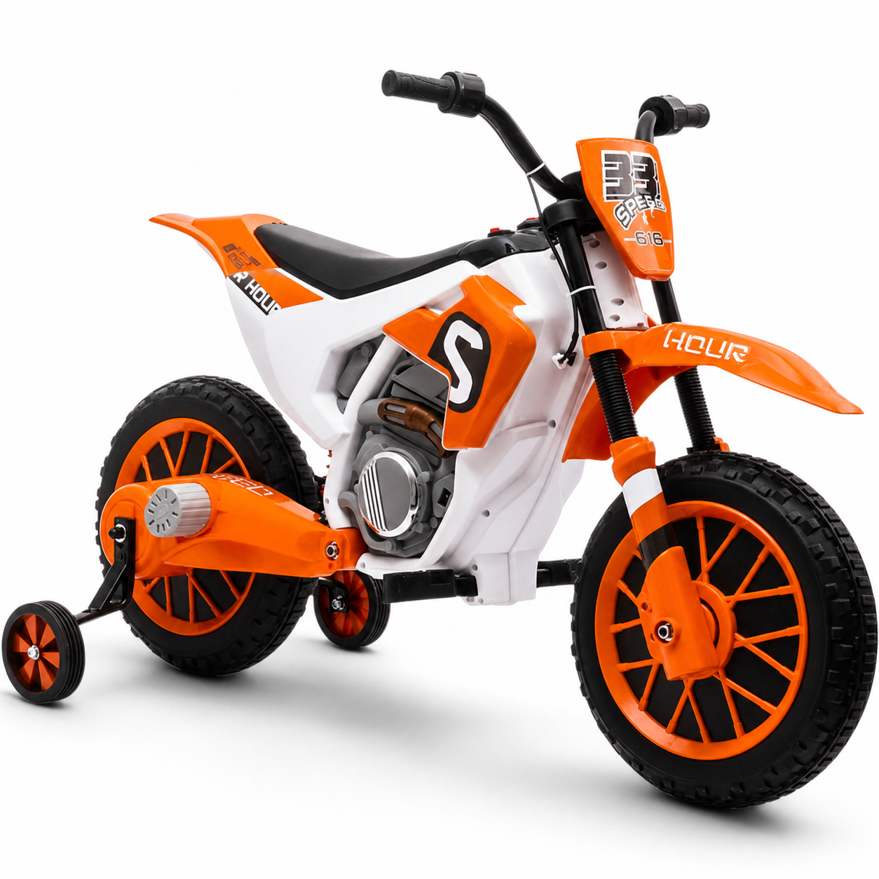 Mota Elétrica para Criança CROSS BLAZE 12v Laranja c/ RODAS DE BORRACHA