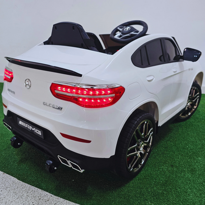 Carro Elétrico para Criança MERCEDES GLC63S 4x4 12v Branco c/ RODAS DE BORRACHA & ASSENTO EM PELE