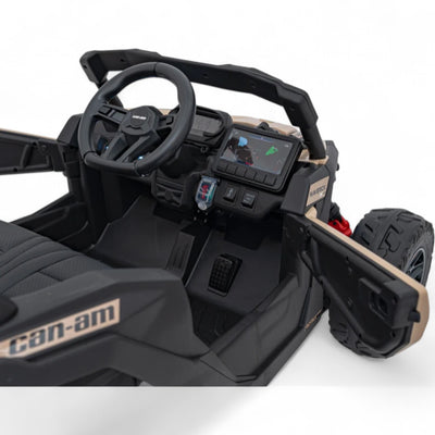Carro Elétrico para Criança CAN-AM MAVERICK 4x4 24v Khaki c/ RODAS DE BORRACHA & ASSENTO EM PELE