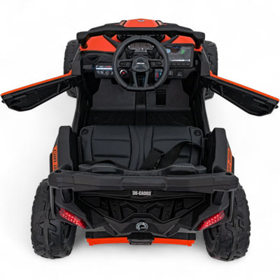 Carro Elétrico para Criança CAN-AM MAVERICK 4x4 24v Laranja c/ RODAS DE BORRACHA & ASSENTO EM PELE