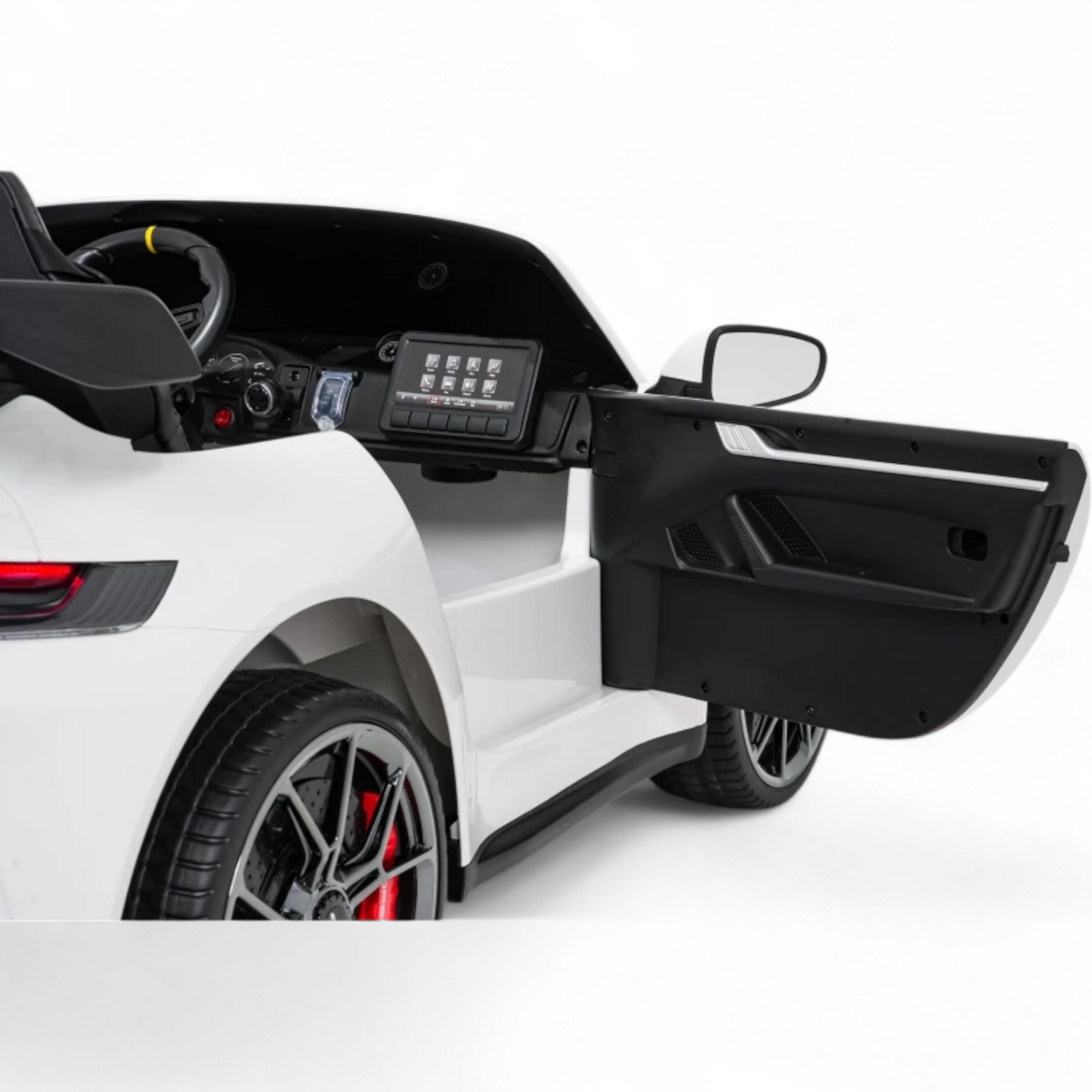 Carro Elétrico para Criança Porsche 911 GT3 24v STRONG XXL Branco c/ Rodas de Borracha e Assento em Pele E Veludo