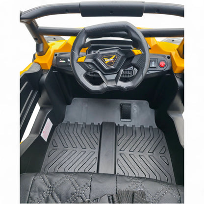 Carro Elétrico para Criança Buggy Speed Amarelo 4x4 12v c/ RODAS DE BORRACHA & ASSENTO EM PELE