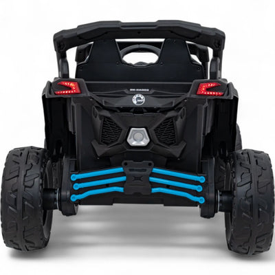 Carro Elétrico para Criança CAN-AM MAVERICK 4x4 24v Azul c/ RODAS DE BORRACHA & ASSENTO EM PELE