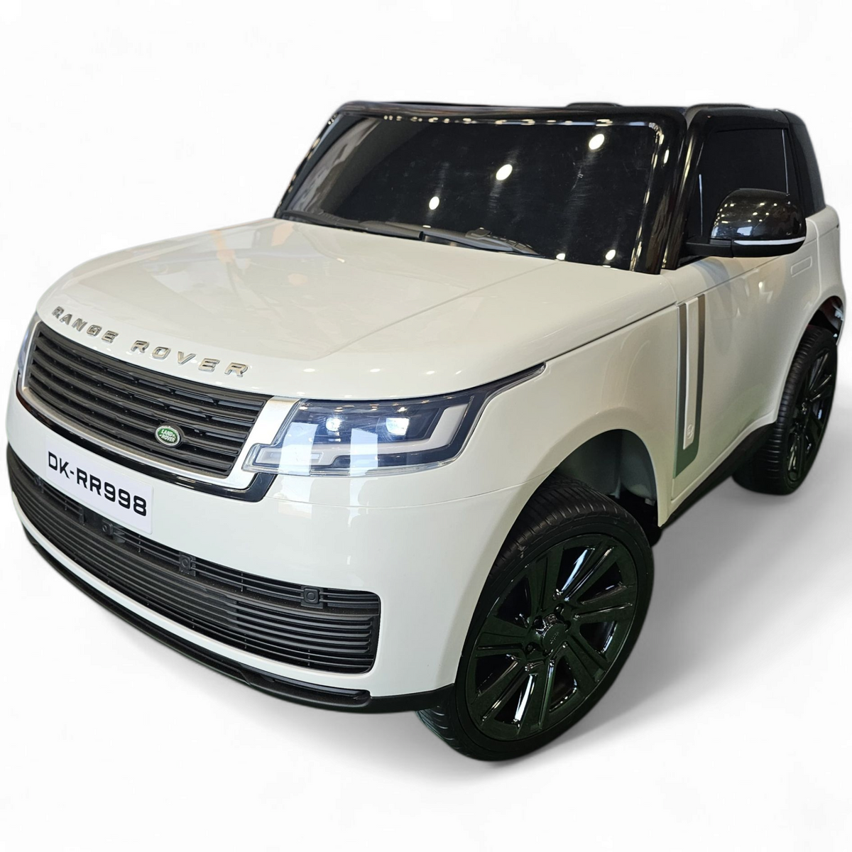 Carro elétrico para criança RANGE ROVER SV  Branco 2 Lugares 24v c/ RODAS DE BORRACHA & ASSENTO EM PELE ECOLÓGICA