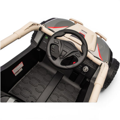 Carro Elétrico para criança KAWASAKI 24V Khaki c/ RODAS DE BORRACHA & ASSENTO EM PELE
