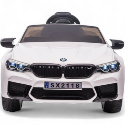 Carro Elétrico para Criança BMW M5 DRIFT 24v Branco c/ RODAS DE BORRACHA & ASSENTO EM PELE