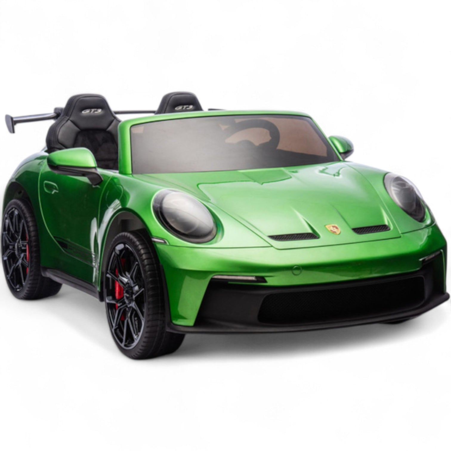 Carro Elétrico para Criança PORSCHE 911 GT3 24v 4x4 XXL Verde Metalizado c/ MP4, RODAS DE BORRACHA & ASSENTO EM PELE E VELUDO