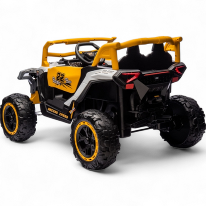 Carro Elétrico para Criança Buggy Speed Amarelo 4x4 12v c/ RODAS DE BORRACHA & ASSENTO EM PELE