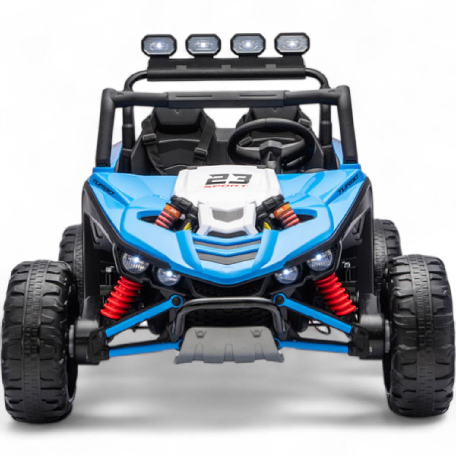 Carro Elétrico para Criança BUGGY TURBO SPORT 4x4 24v Azul c/ RODAS DE BORRACHA & ASSENTO EM PELE