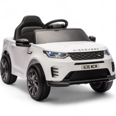 Carro Elétrico para Criança RANGE ROVER DISCOVERY 12v Branco c/ RODAS DE BORRACHA & ASSENTO EM PELE