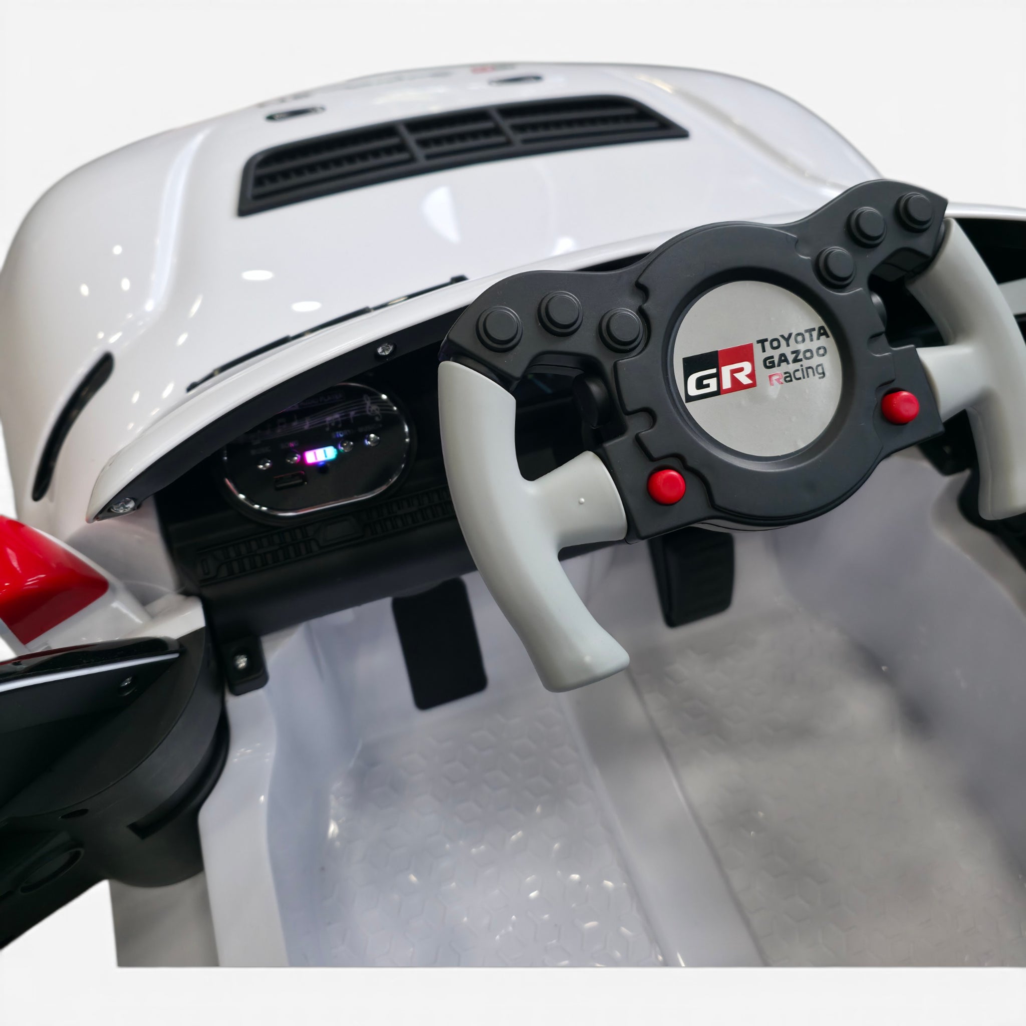 Carro Elétrico para Criança TOYOTA GR SUPRA GT4 12v Branco c/ RODAS DE BORRACHA & ASSENTO EM PELE