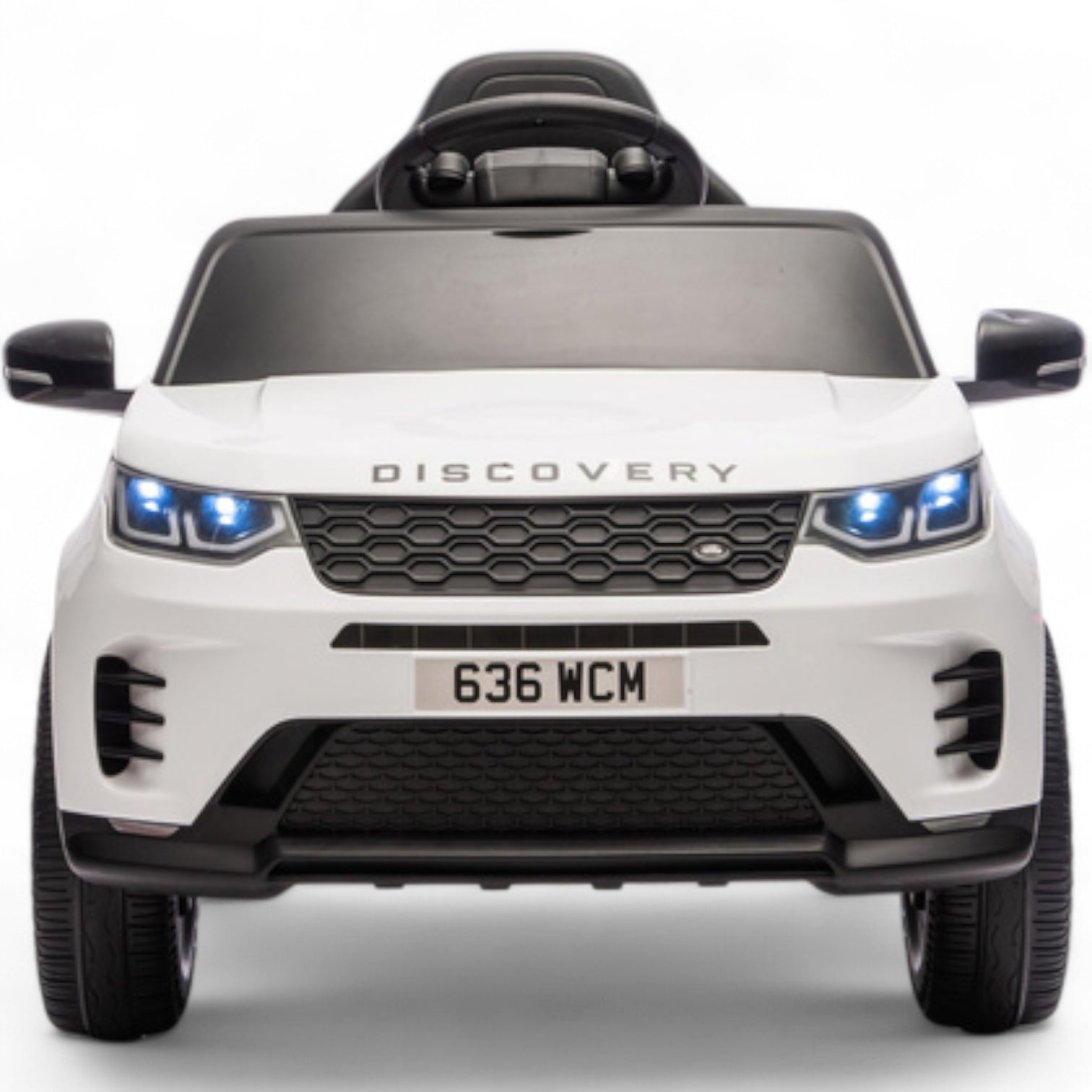 Carro Elétrico para Criança RANGE ROVER DISCOVERY 12v Branco c/ RODAS DE BORRACHA & ASSENTO EM PELE