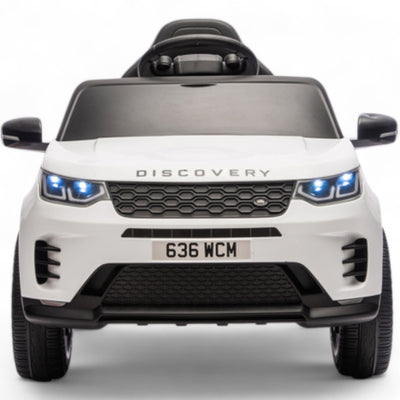 Carro Elétrico para Criança RANGE ROVER DISCOVERY 12v Branco c/ RODAS DE BORRACHA & ASSENTO EM PELE