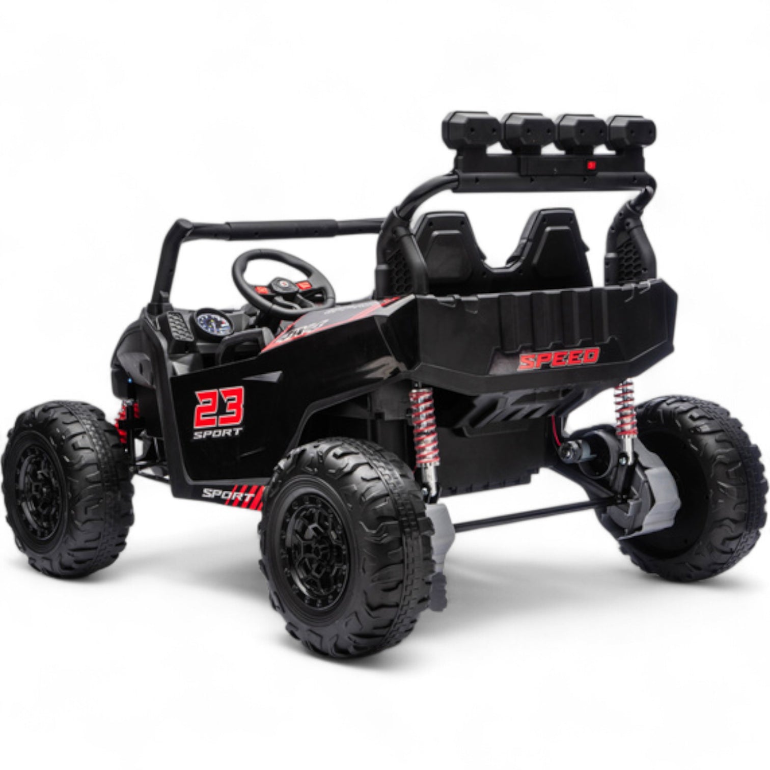 Carro Elétrico para Criança BUGGY TURBO SPORT 4x4 24v Preto c/ RODAS DE BORRACHA & ASSENTO EM PELE