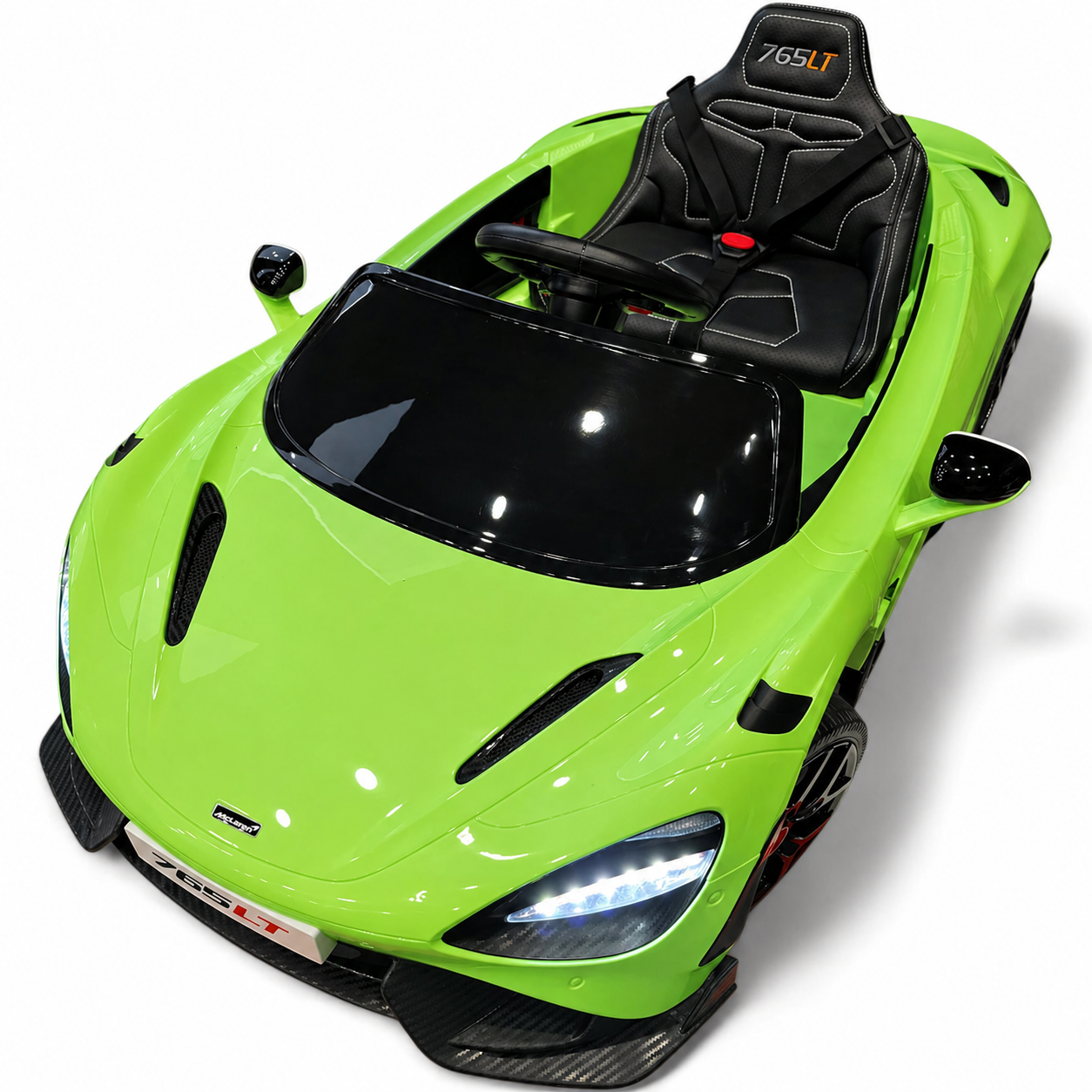 Carro Elétrico para Criança McLaren 765LT 12v Verde c/ RODAS DE BORRACHA & ASSENTO EM PELE