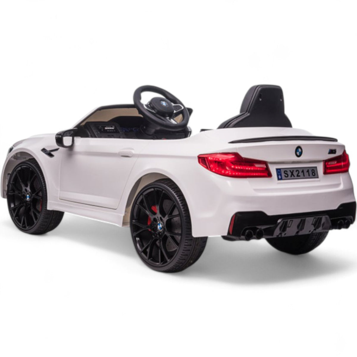 BMW M5 Drift 24V Branco – carro elétrico para criança (vista 7)