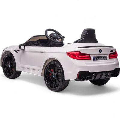 Carro Elétrico para Criança BMW M5 DRIFT 24v Branco c/ RODAS DE BORRACHA & ASSENTO EM PELE