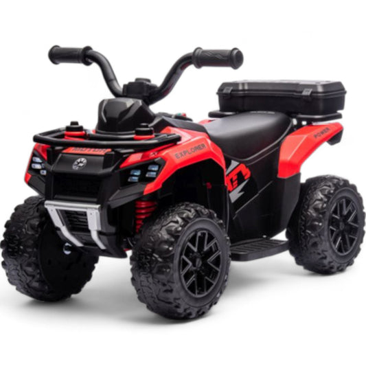 Mini Moto 4 Elétrica para Crianças LITTLE EXPLORER 6v Vermelha c/ RODAS DE BORRACHA