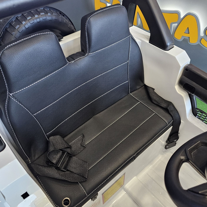 Carro Elétrico para Criança SPEED WRANGLER 4x4 Branco 12v c/ RODAS DE BORRACHA & ASSENTO EM PELE