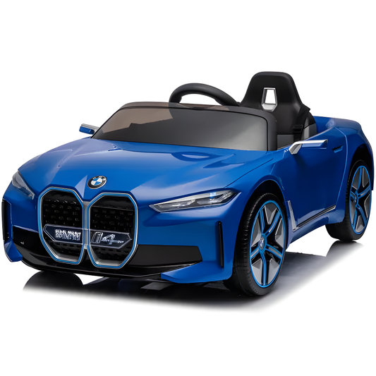 Carro Elétrico para Criança BMW I4 12v Azul c/ RODAS DE BORRACHA & ASSENTO EM PELE