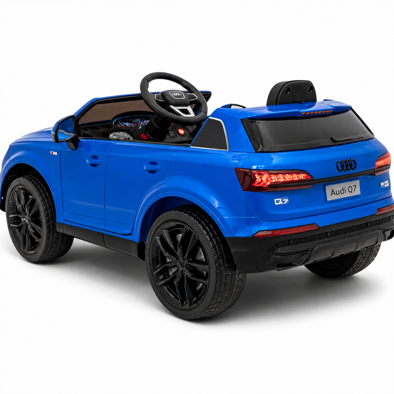 Carro Elétrico para Criança AUDI Q7 12v Azul Metalizado c/ RODAS DE BORRACHA & ASSENTO EM PELE