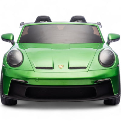 Carro Elétrico para Criança PORSCHE 911 GT3 24v 4x4 XXL Verde Metalizado c/ MP4, RODAS DE BORRACHA & ASSENTO EM PELE E VELUDO