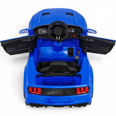 Carro Elétrico para Criança GT Style Azul Metalizado 12v c/ RODAS DE BORRACHA & ASSENTO EM PELE