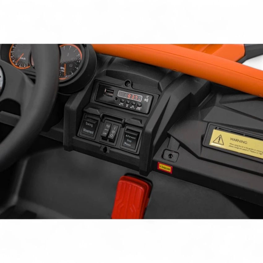 Carro Elétrico para Criança MAVERICK STYLE RR 4x4 24v Laranja c/ RODAS DE BORRACHA & ASSENTO EM PELE