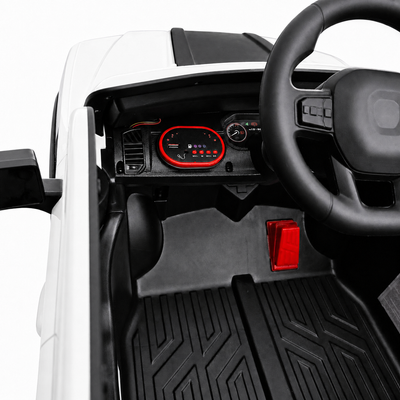 Carro Elétrico para Criança Range Raptor Style 12v Branco c/ RODAS DE BORRACHA & ASSENTO EM PELE