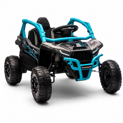 Carro Elétrico para Criança Buggy KAWASAKI 4x4 12v BATERIA DE LITIO Azul c/ RODAS DE BORRACHA & ASSENTO EM PELE